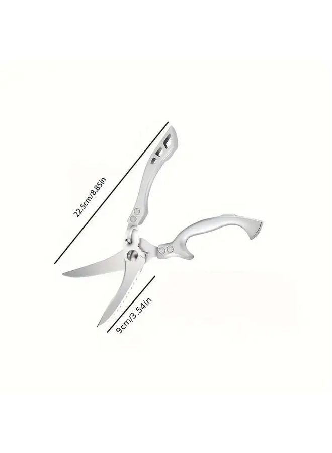 1 قطعة مقص مطبخ من الفولاذ المقاوم للصدأ لتقطيع الأسماك واللحوم والدجاج والفواكه والخضروات - Image 4